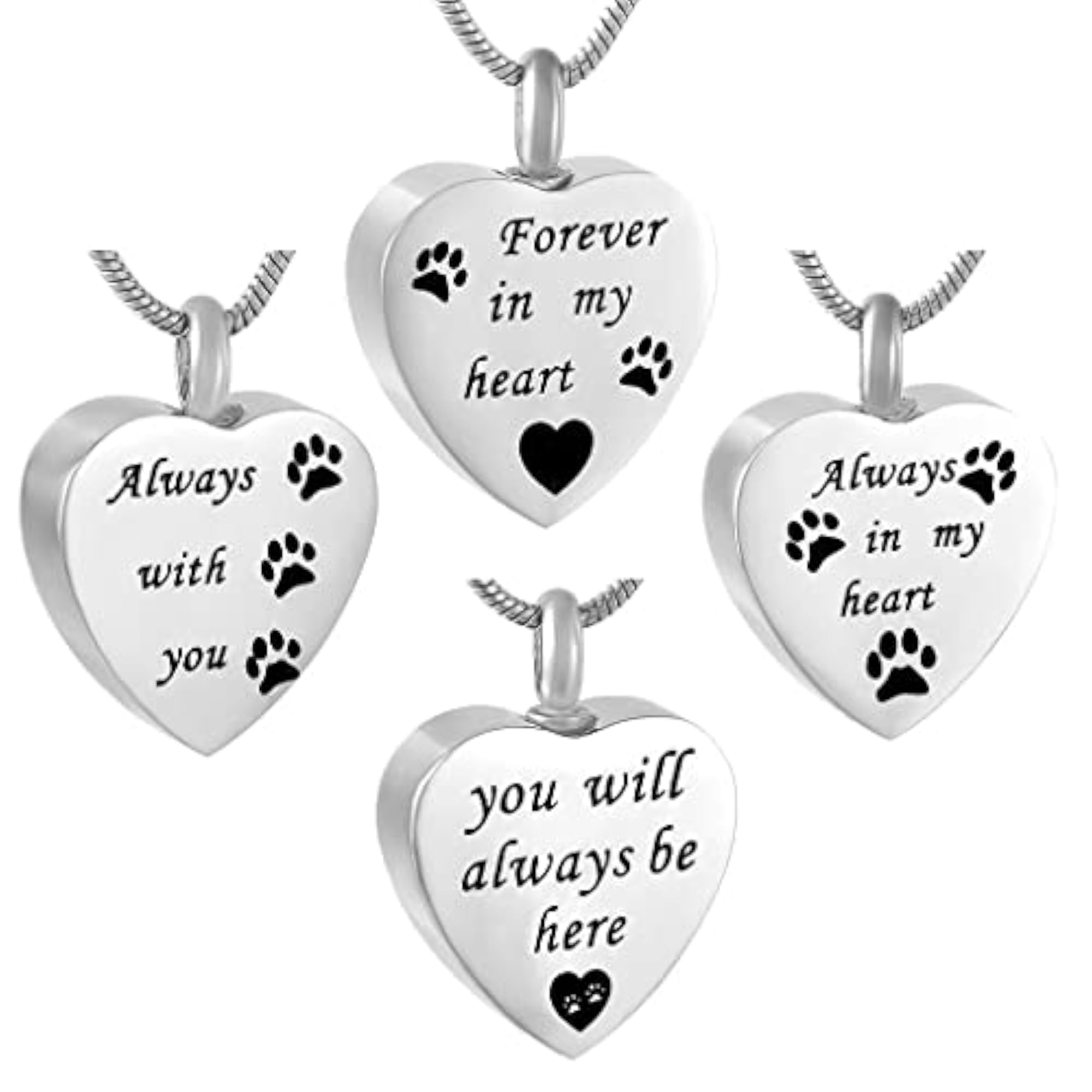 Stainless Steel Heart Cremation Urn Ashes Necklace